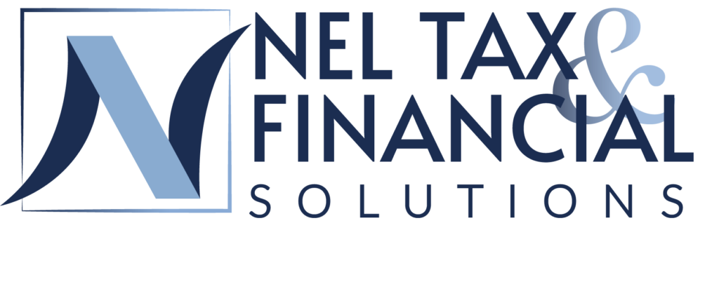nel tax financial solutions logo main home page blue fancy n