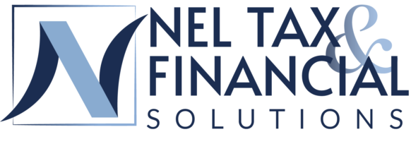 nel tax financial solutions logo main home page blue fancy n